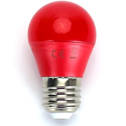 LED-Leuchte G45 mit E27 Sockel, 4 Watt (entspricht ca. 30 Watt), rot