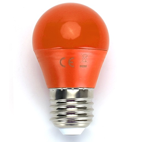 LED-Leuchte G45 mit E27 Sockel, 4 Watt (entspricht ca. 30 Watt), orange