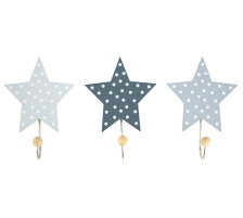 JABADABADO Wandhaken Sterne grau 16x11.5x8cm, R16016