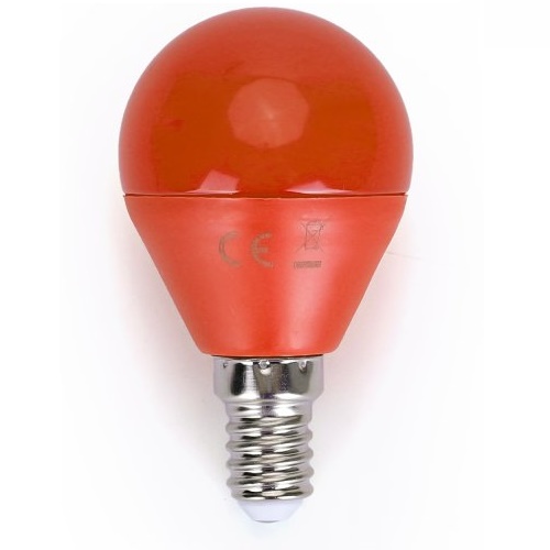 LED-Leuchte G45 mit E14 Sockel, 4 Watt (entspricht ca. 30 Watt), orange