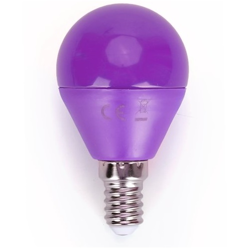 LED-Leuchte G45 mit E14 Sockel, 4 Watt (entspricht ca. 30 Watt), violett