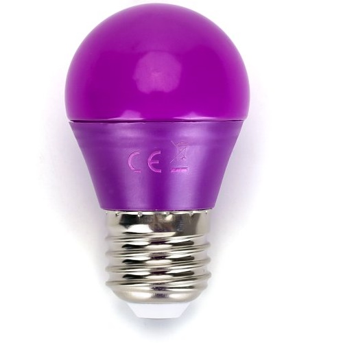 LED-Leuchte G45 mit E27 Sockel, 4 Watt (entspricht ca. 30 Watt), violett