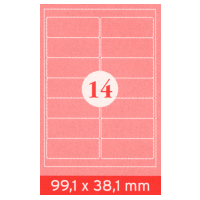Selbstklebe-Etiketten, A4, 99.1 x 38.1 mm, 1400 Stk.