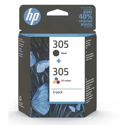 HP 6ZD17AE set d`encre original no.305 noir/couleur, 120/100 pages