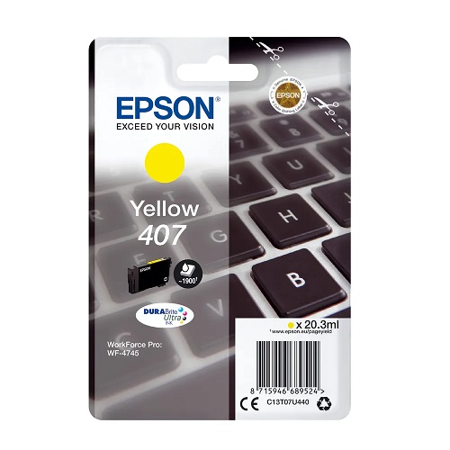 Epson T07U440 originale Tintenpatrone Nr. 407 yellow, 20.3ml, 1900 Seiten