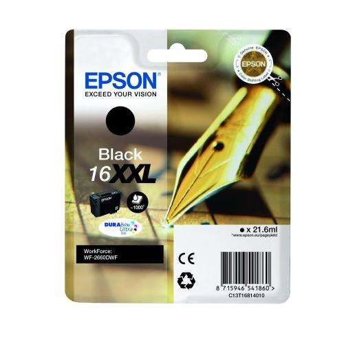 Original Epson Tintenpatrone T168140 XXL black, 21.6 ml, 1000 Seiten