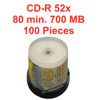 XEO CD-R vierges, 52 x Speed, 80 Min. 700 MB, 100 Stk.