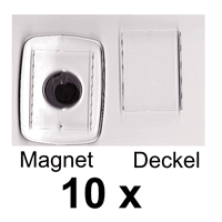 10er-Pack Mini-Fotorahmen rechteckig aus Plexiglas mit Magnet, Innenmasse ca. 3x4cm